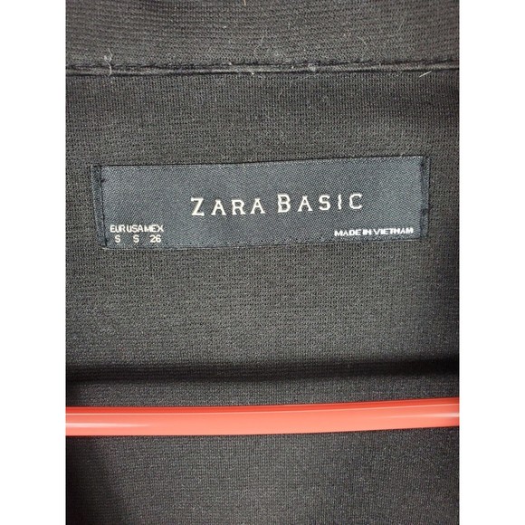 Zara Basic Collection Womens Long Sleeve Fold Over Collar Blazer Sz Small Black - Picture 3 of 5